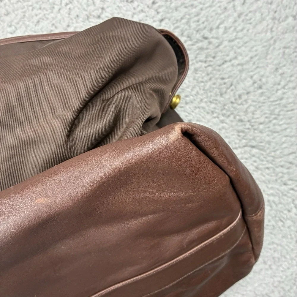 Vintage Coach 5497 Medium Cabin Bag Brown Nylon Leather Weekender Duffle